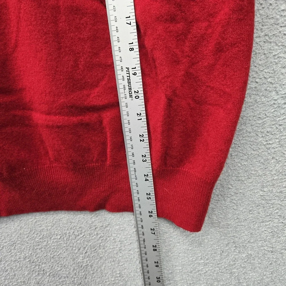 Polo Ralph Lauren Men Sweater L Red Embroidered Logo Merino Wool Old Money
